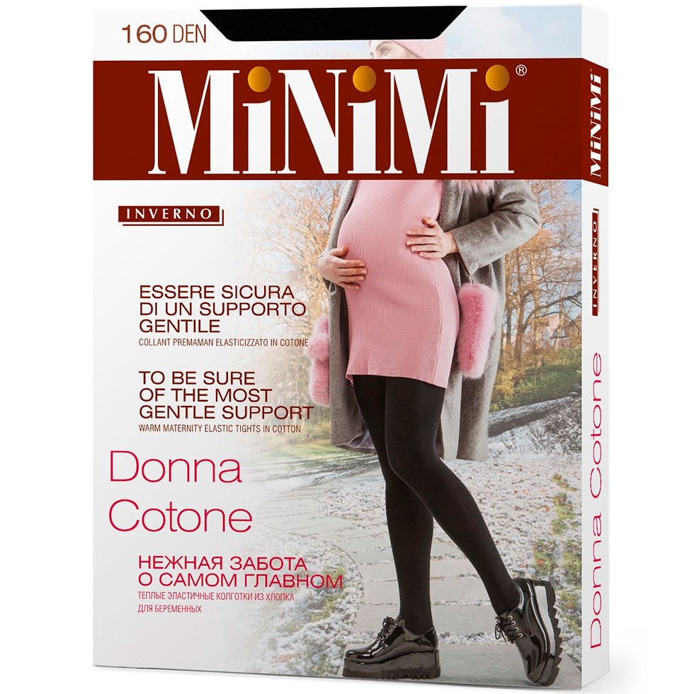 Колготки MiNiMi Donna Cotone для беременных, 160 ден, размер 2, цвет черный  купить в Москве по цене 689.0000 руб в интернет-магазине